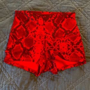 Lulu red snake print booty short
